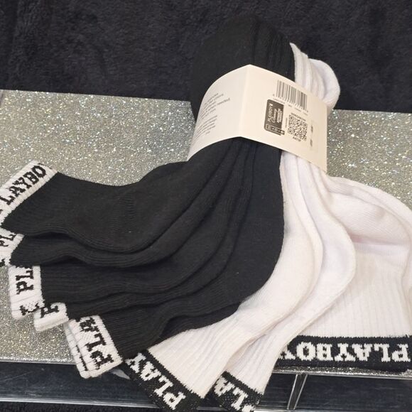 Playboy 6-PK Logo Band Quarter Socks - Picture 5 of 6